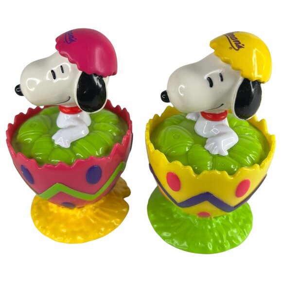 4 Whitmans Peanuts Snoopy Figurines Set Sitting In Easter Egg No Candy - Picture 9 of 11